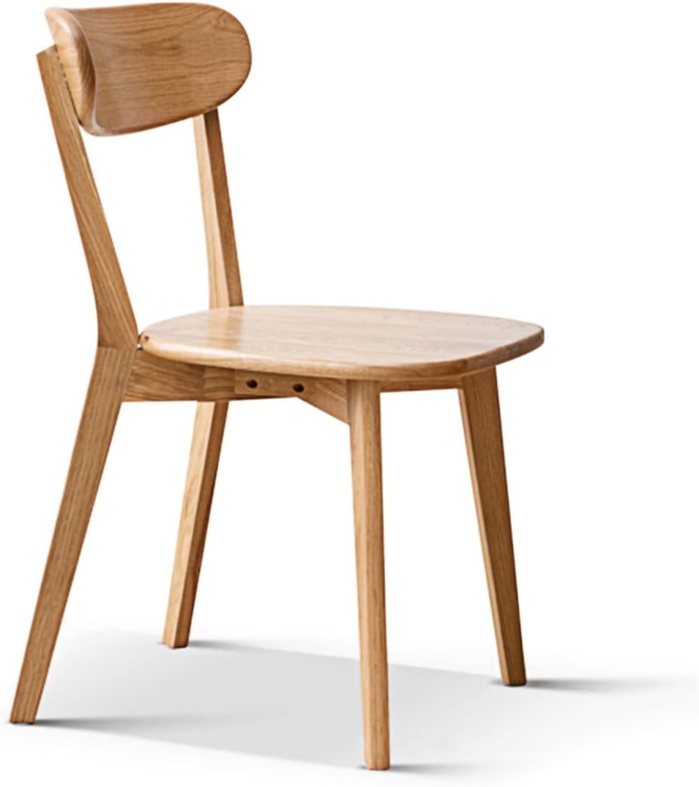 100% Solid Oak Wood Dining Room Chairs - Practical Kitchen Chairs - Wood Chair for Dining Room, Kitchen (1, Natural)