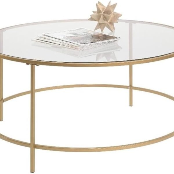 Coffee Table Round, Glass / Gold Finish