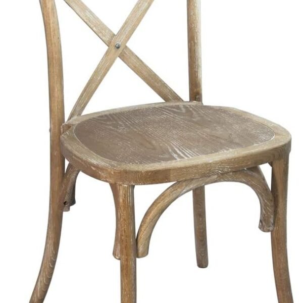 2-Pack Wooden X-Back Dining Chair - Natural White Grain Natural Finish