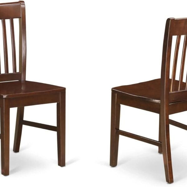 Dining Room Chairs - Slat Back Solid Wood Seat Chairs, Set of 2, Mahogany