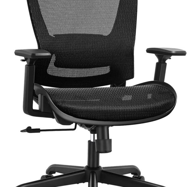 Mesh Office Chair,Ergonomic Computer Desk Chair,Sturdy Task Chair- Adjustable Lumbar Support & Armrests,Tilt Function,Comfort Wide Seat,Swivel Home Office Chair (Black)