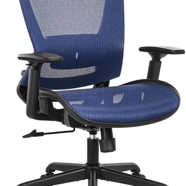 Mesh Office Chair,Ergonomic Computer Desk Chair,Sturdy Task Chair- Adjustable Lumbar Support & Armrests,Tilt Function,Comfort Wide Seat,Swivel Home Office Chair (Blue)