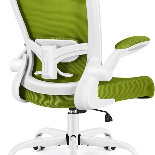 Office Chair, Ergonomic Desk Chair Breathable Mesh Chairs Adjustable High Back Lumbar Support Flip-up Armrests, Executive Rolling Swivel Comfy Computer Chairs Home Office Avocado Green